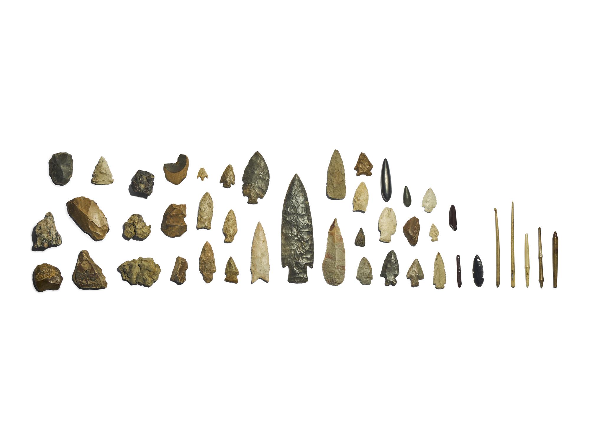 A Group Neolithic and Native American Stone Tools and Weapons