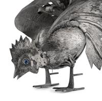 A Pair of Continental Silvered-Metal Roosters