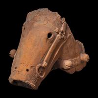 A Japanese Earthenware Fragment of a Head of a Horse