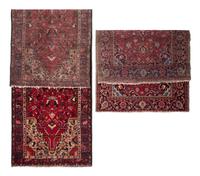 A Persian Wool Rug and Runner
