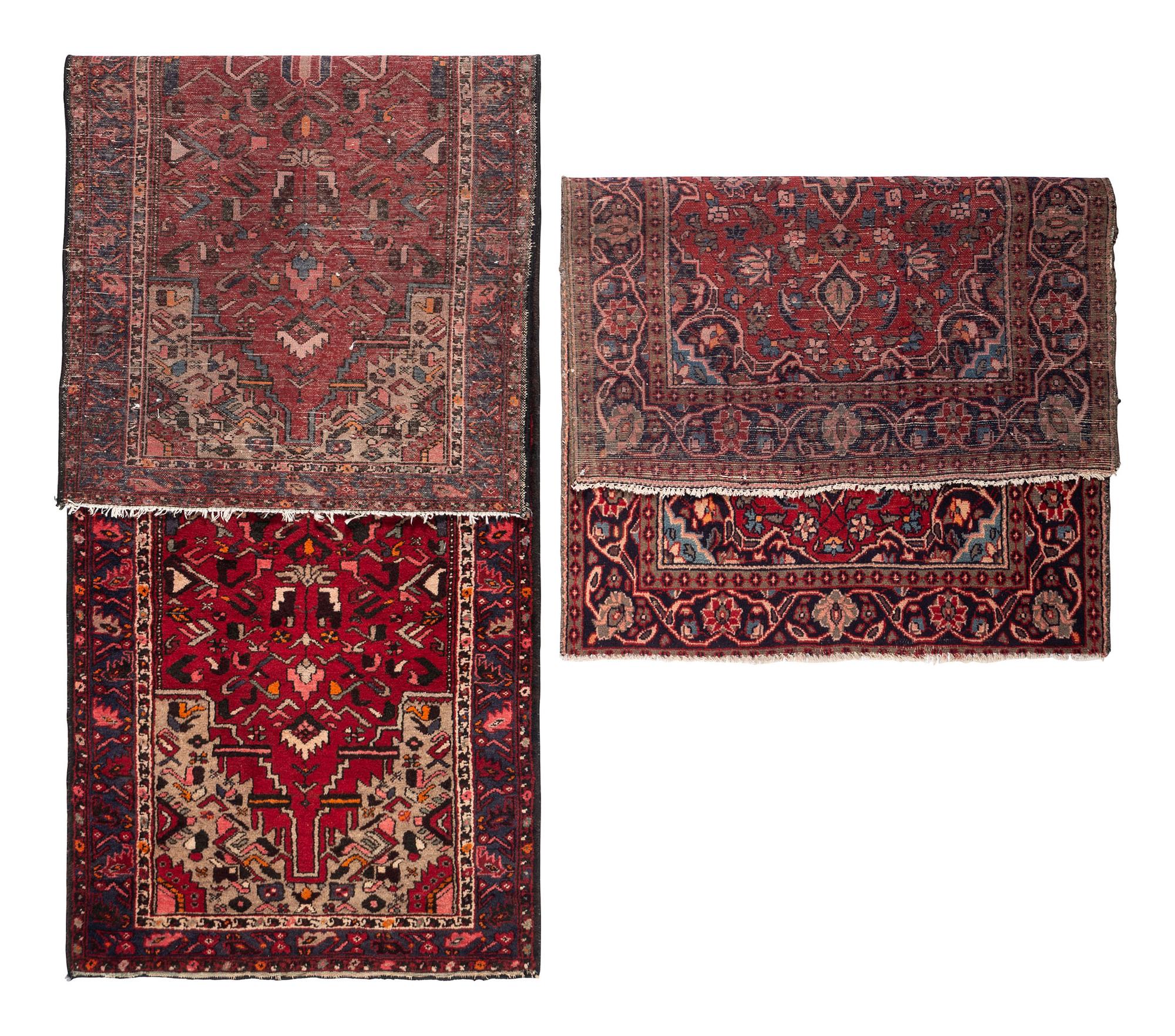 A Persian Wool Rug and Runner