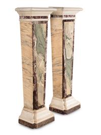 A Pair of Italian Specimen Marble Pedestals