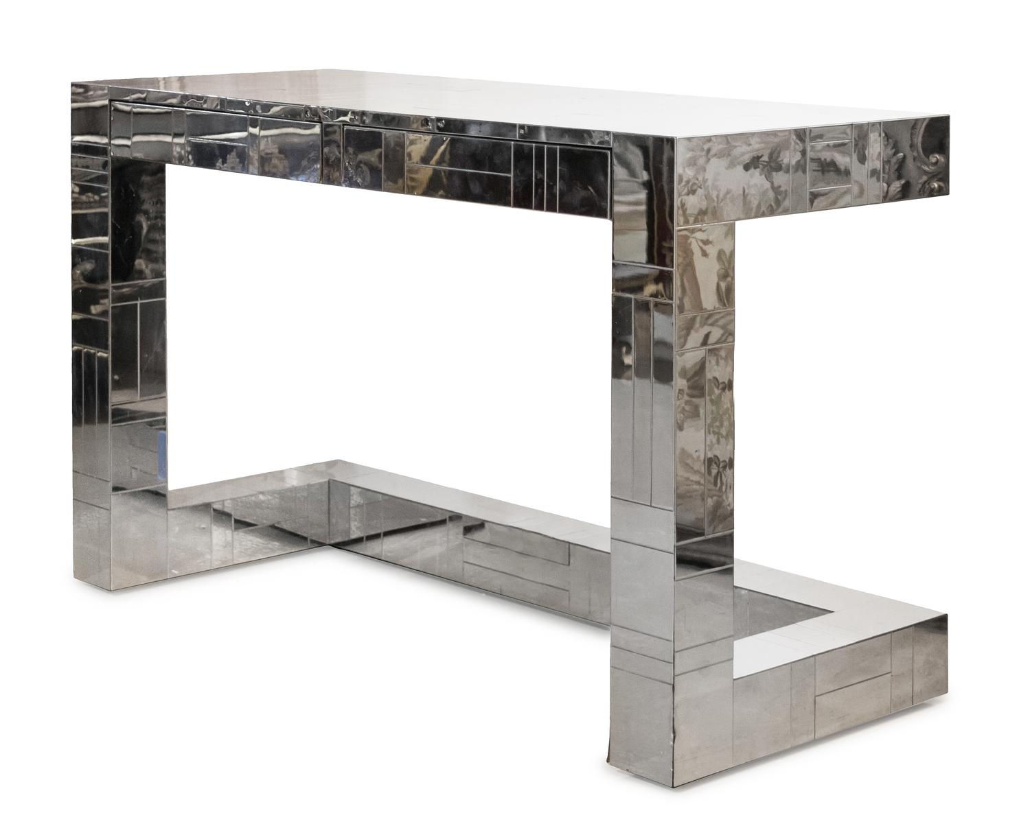 A Paul Evans Cityscape Desk Height 29 1/2 x width 48 x depth 20 inches.