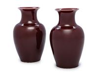A Pair of Chinese Sang-de-Boeuf Porcelain Baluster Vases