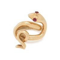 YELLOW GOLD AND RUBY SNAKE RING