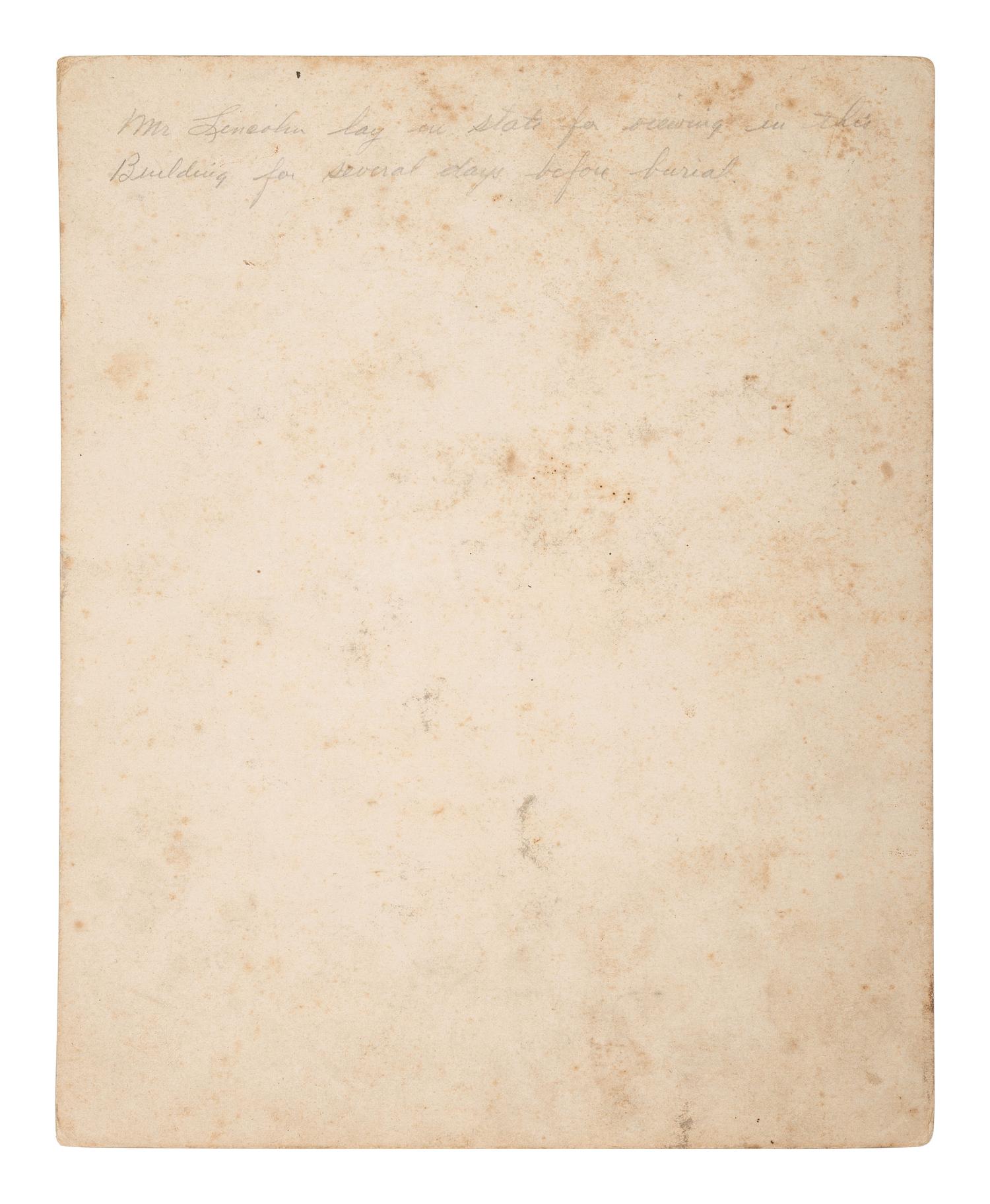 [LINCOLN, Abraham (1809-1865)]. Large format albumen photograph of the Old Capitol in Springfield draped in mourning.