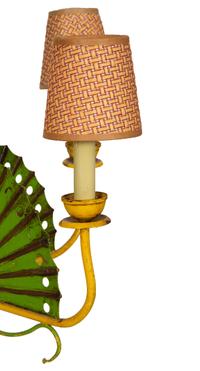 A Painted Metal Fan-Form Four-Light Chandelier