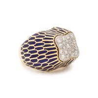 DIAMOND AND ENAMEL RING