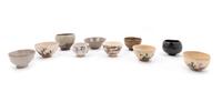 Ten Japanese Glazed Pottery Teabowls