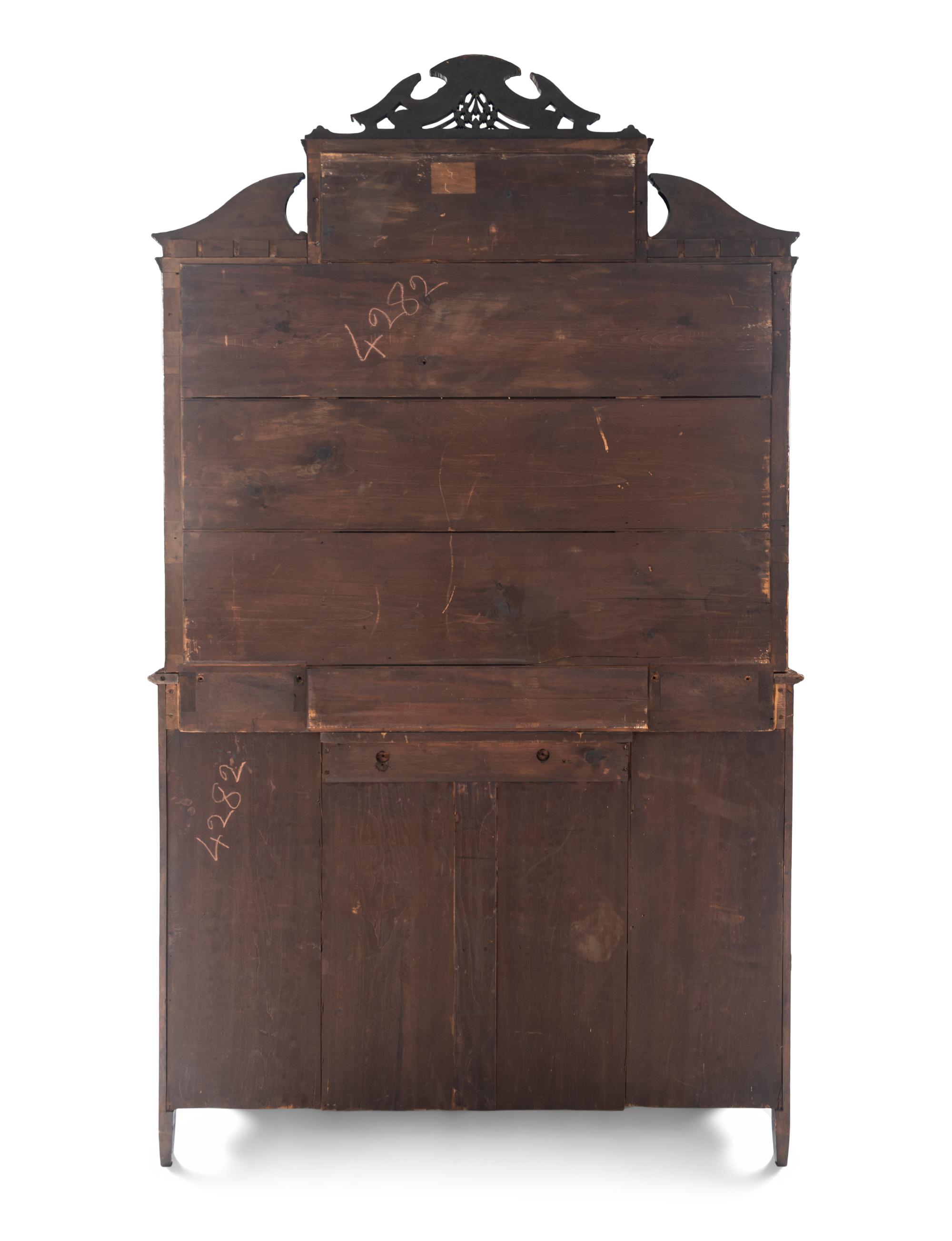 An Edwardian Part-Ebonized Rosewood and Marquetry Cabinet