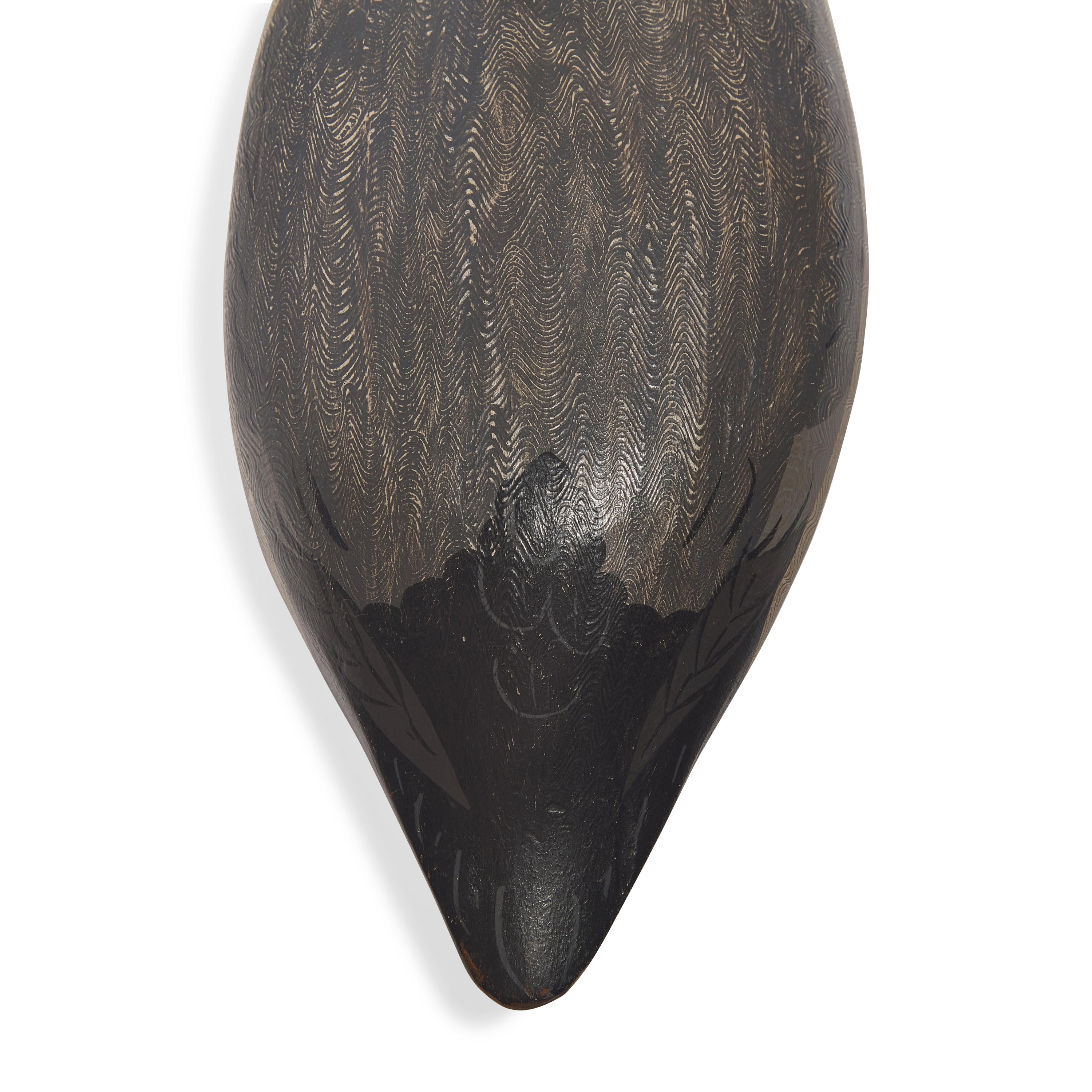 A Carved and Painted Wood Combed Canvasback Duck Decoy