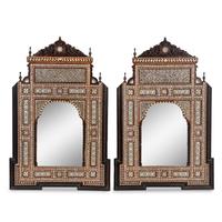 A Pair of Levantine Marquetry Mirrors