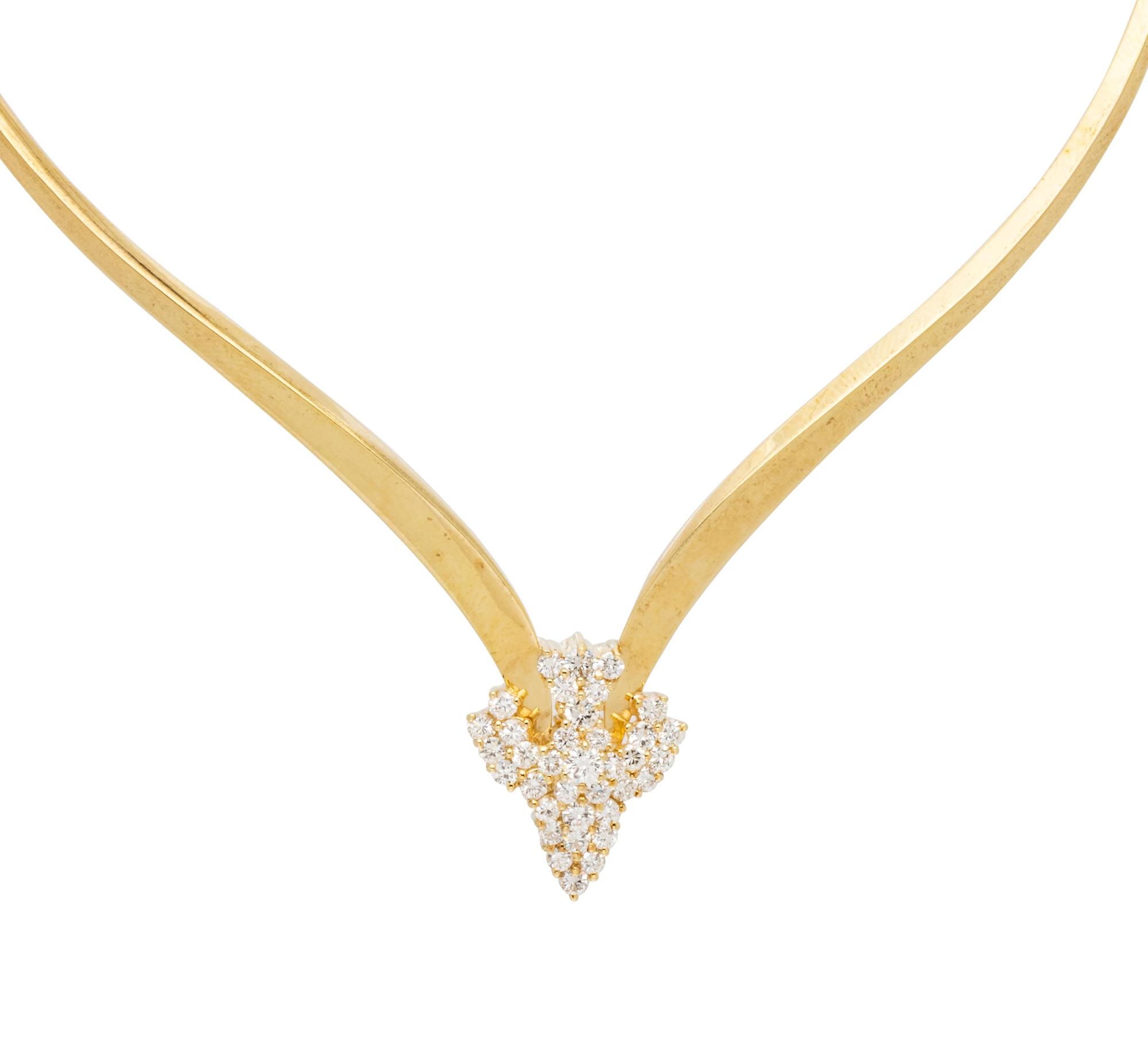 A 14 Karat Yellow Gold and Diamond Collar Necklace, Jose Hess,