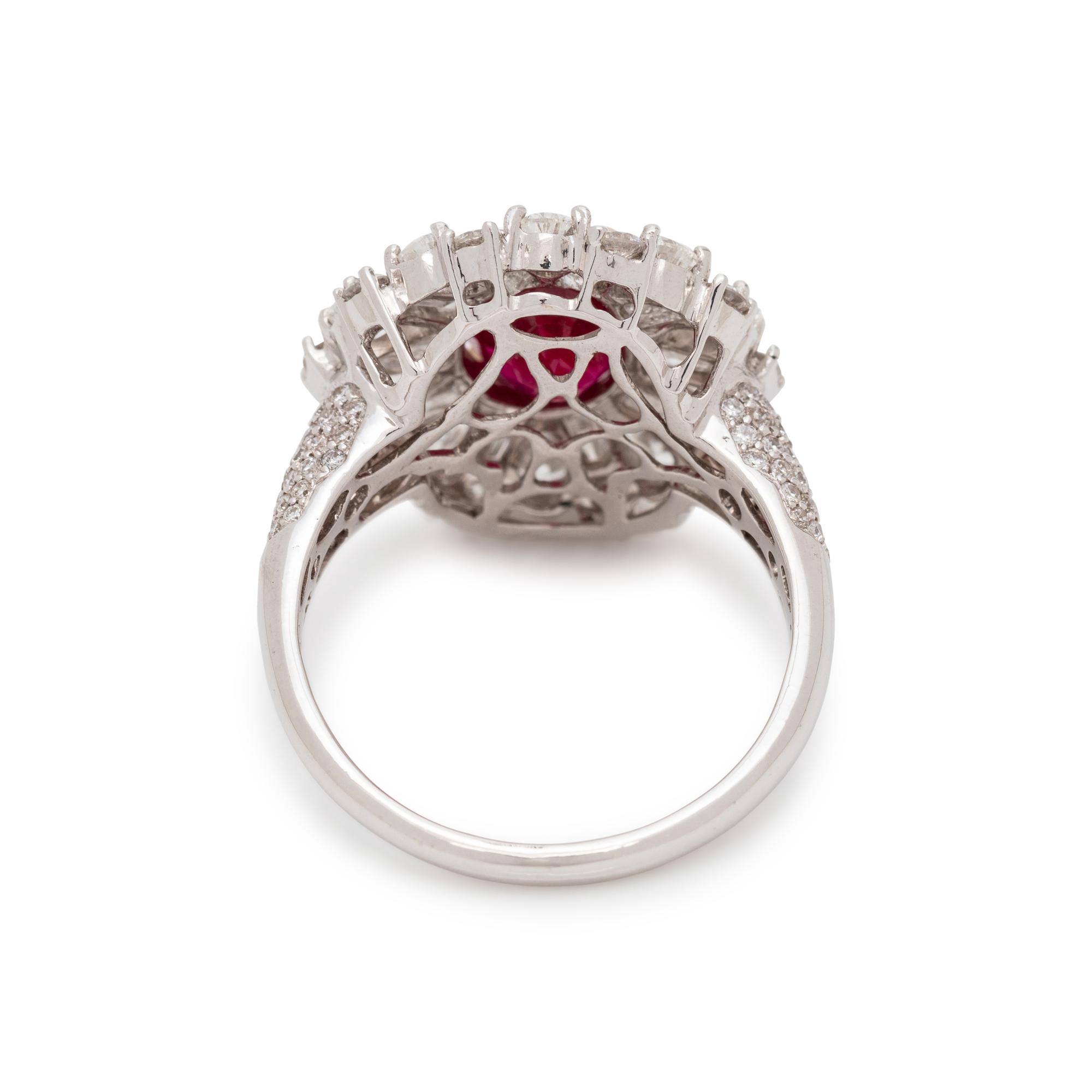 BURMESE RUBY AND DIAMOND RING