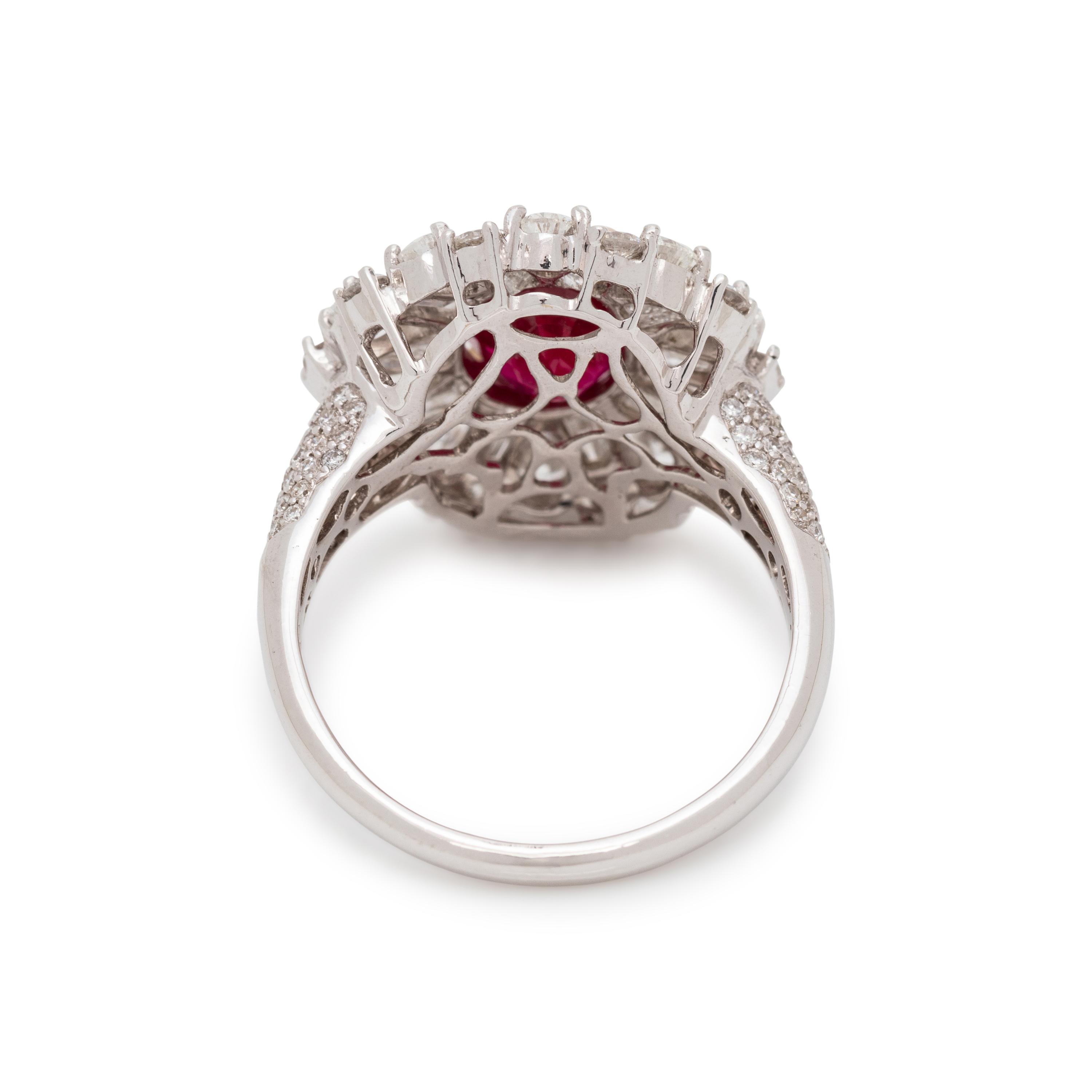 BURMESE RUBY AND DIAMOND RING