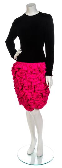 An Oscar de la Renta Black Velvet Cocktail Dress,