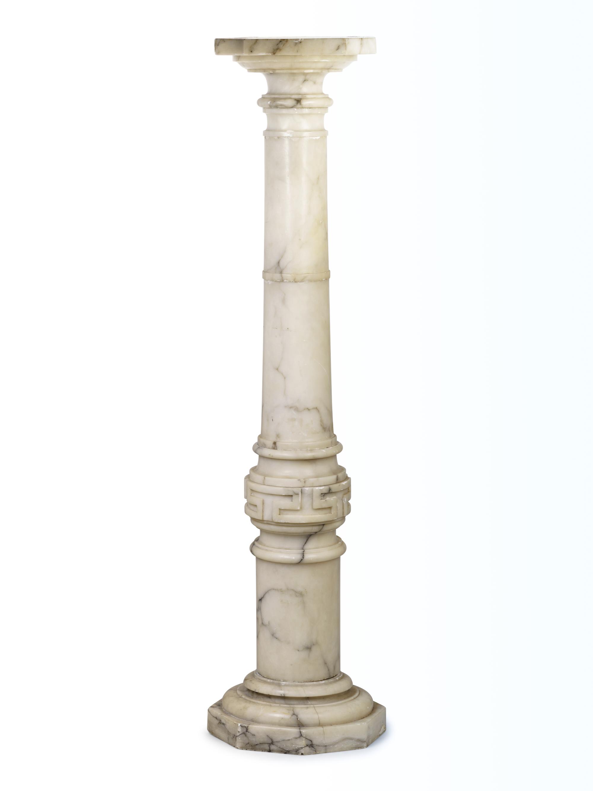 A Neoclassical White Marble Pedestal