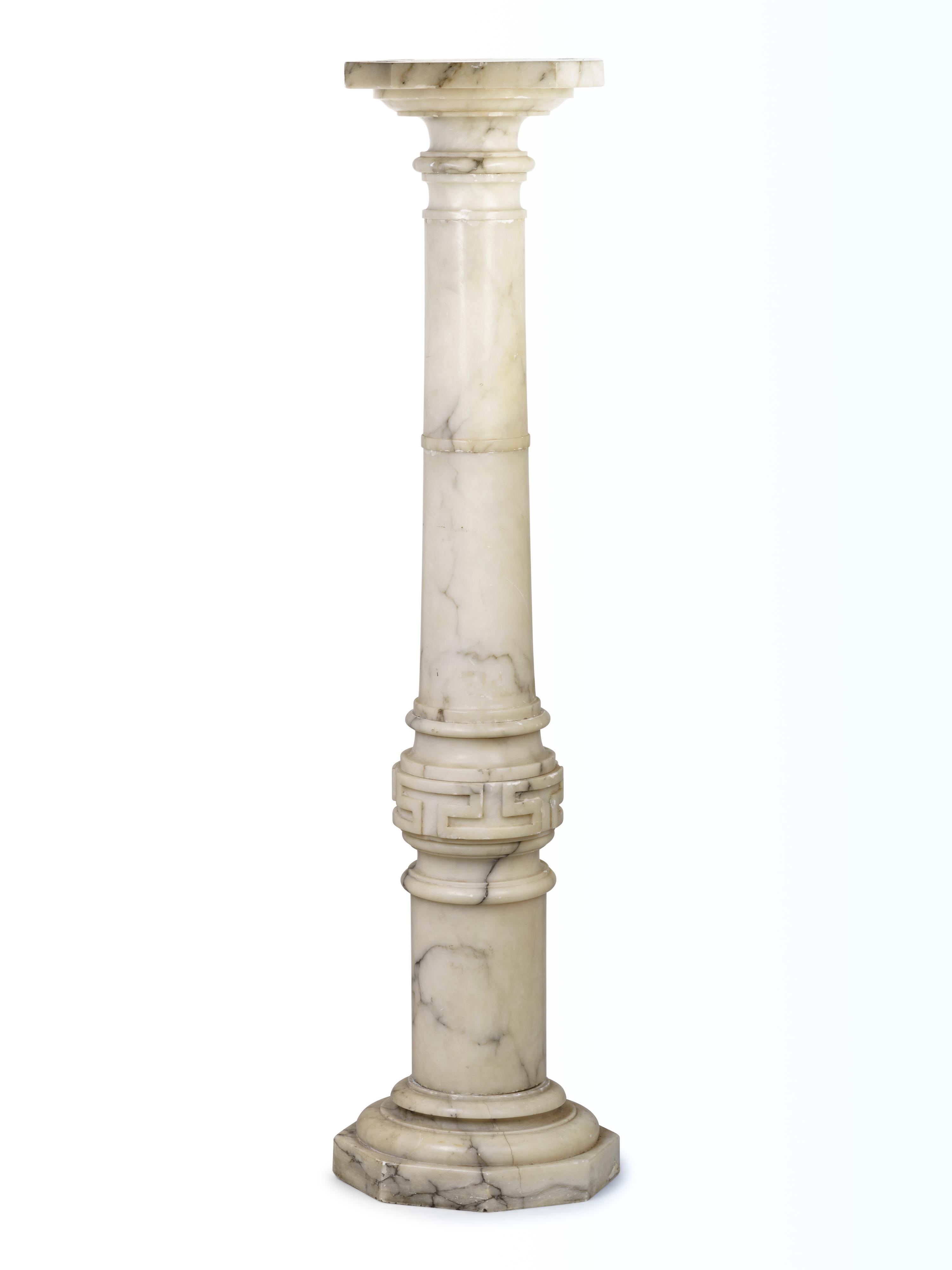 A Neoclassical White Marble Pedestal