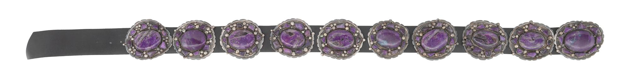 Sterling Silver and Sodalite Concha Belt