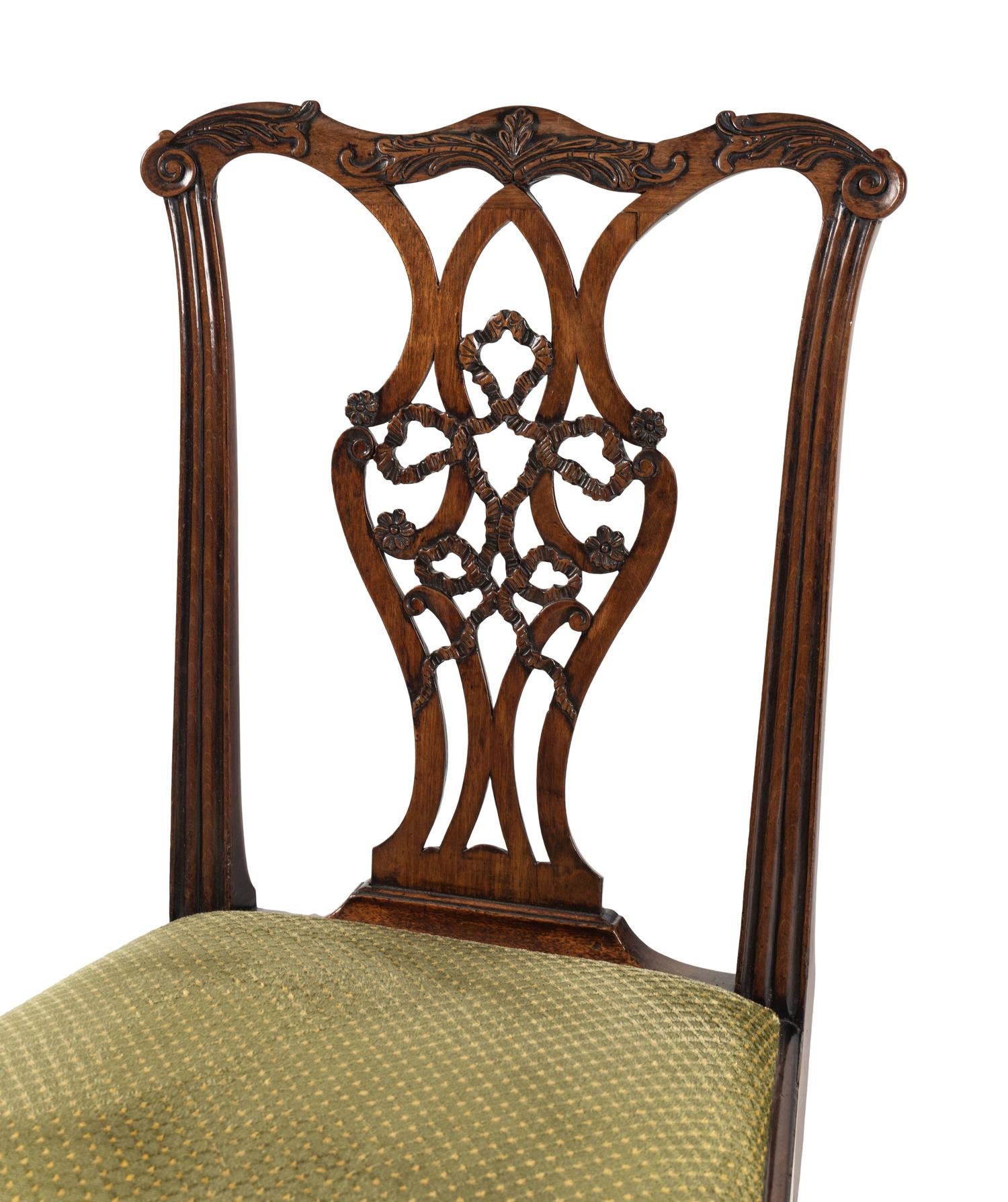 A George III Carved Mahogany Side Chair