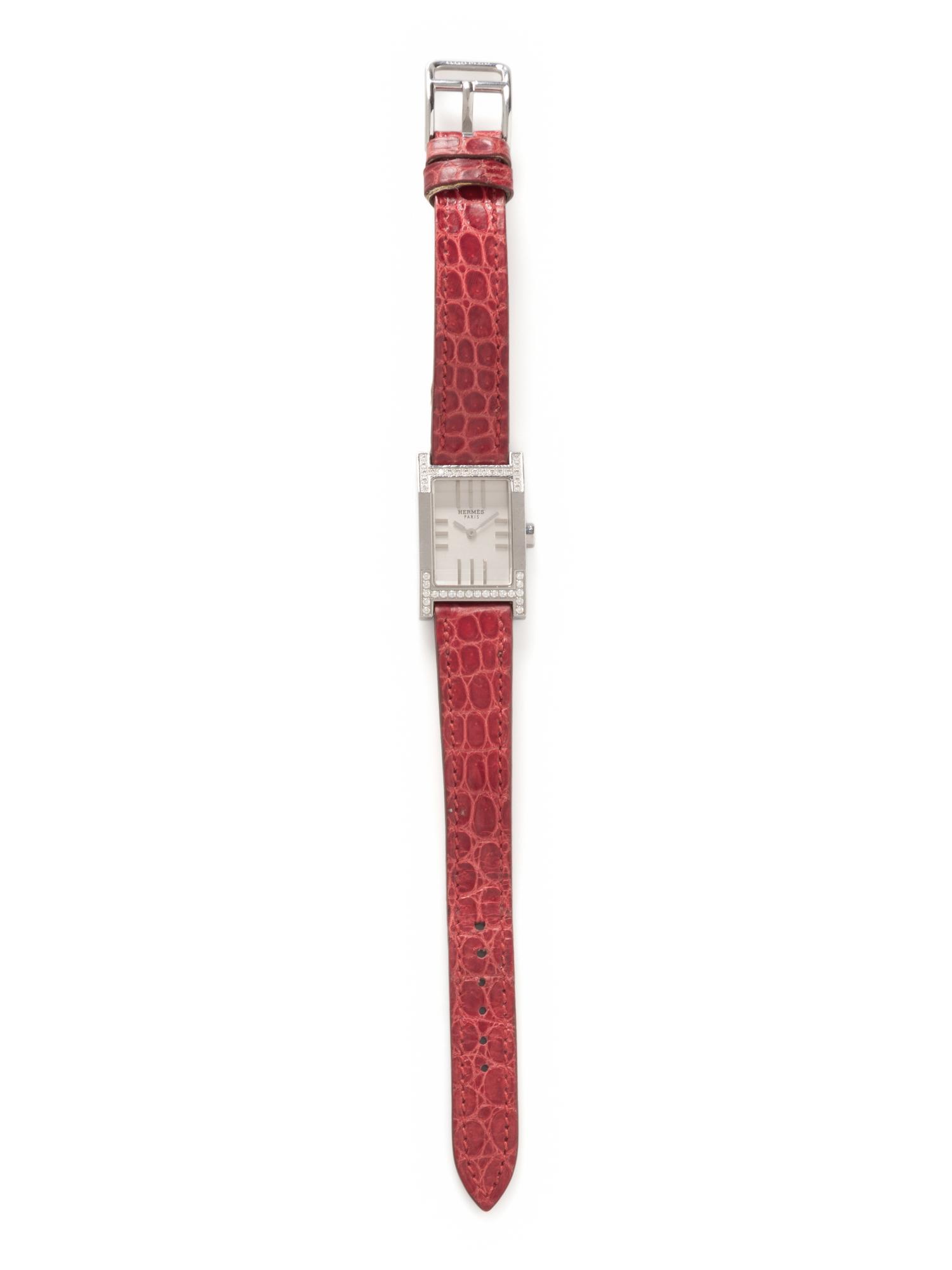 HERMÈS, REF. TA1.230 STAINLESS STEEL 'TANDEM' WATCH