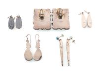 Navajo and Southwestern-style Silver Earrings in Shades of Blue