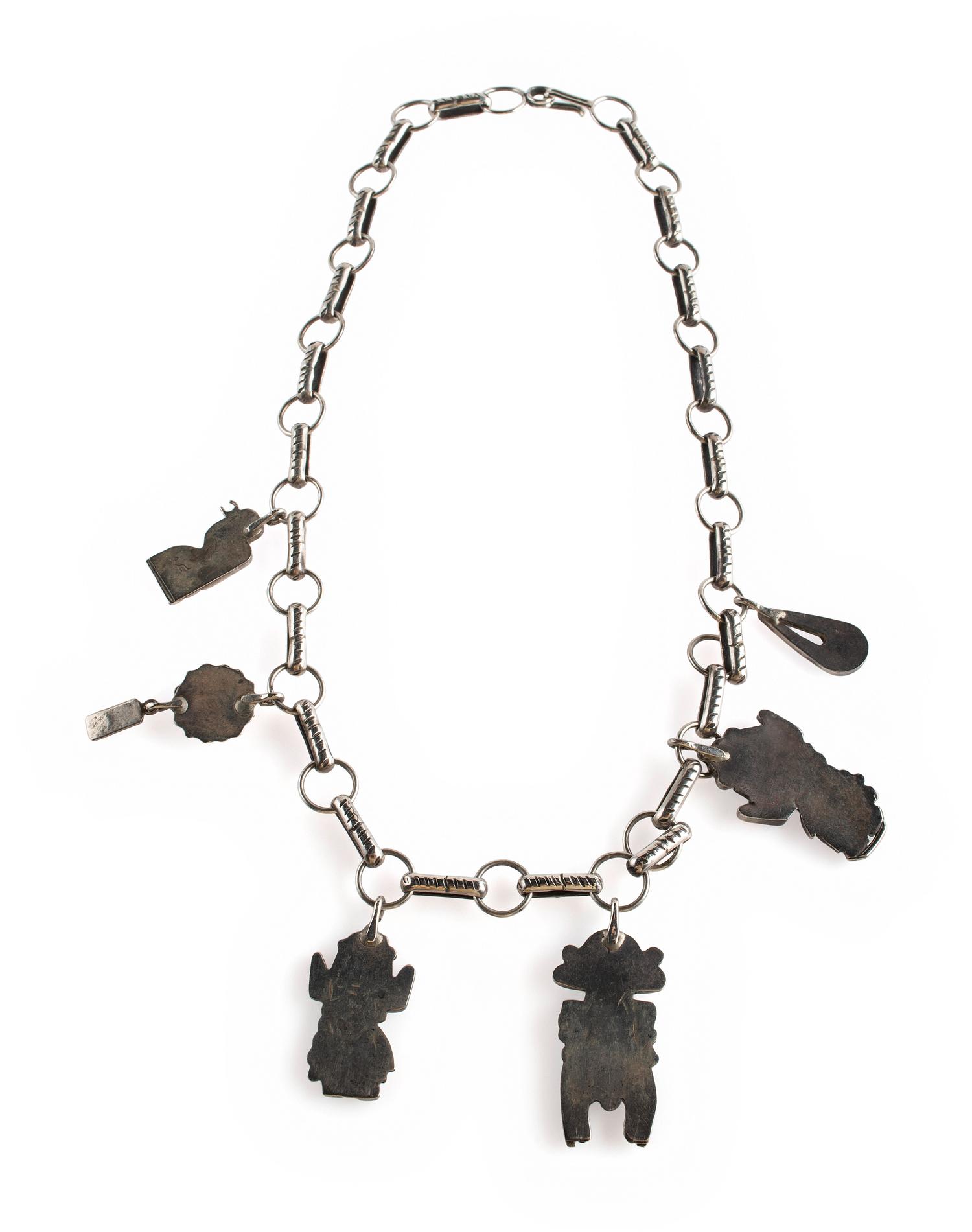 Zuni Channel Inlay Charm Necklace