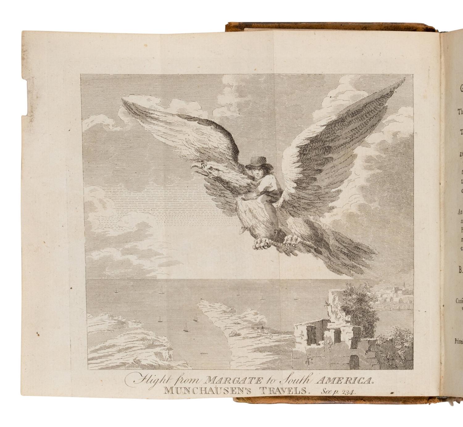 Raspe, Rudolph Erich ("Baron Munchausen") (1737-1794). Gulliver revived: or, The Vice of Lying properly exposed; containing singular travels, campaigns, voyages, and adventures... London: G. Kearsley, 1789.