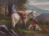 Artist Unknown, (English School, Late 19th century), Horse with Spaniel (two works)