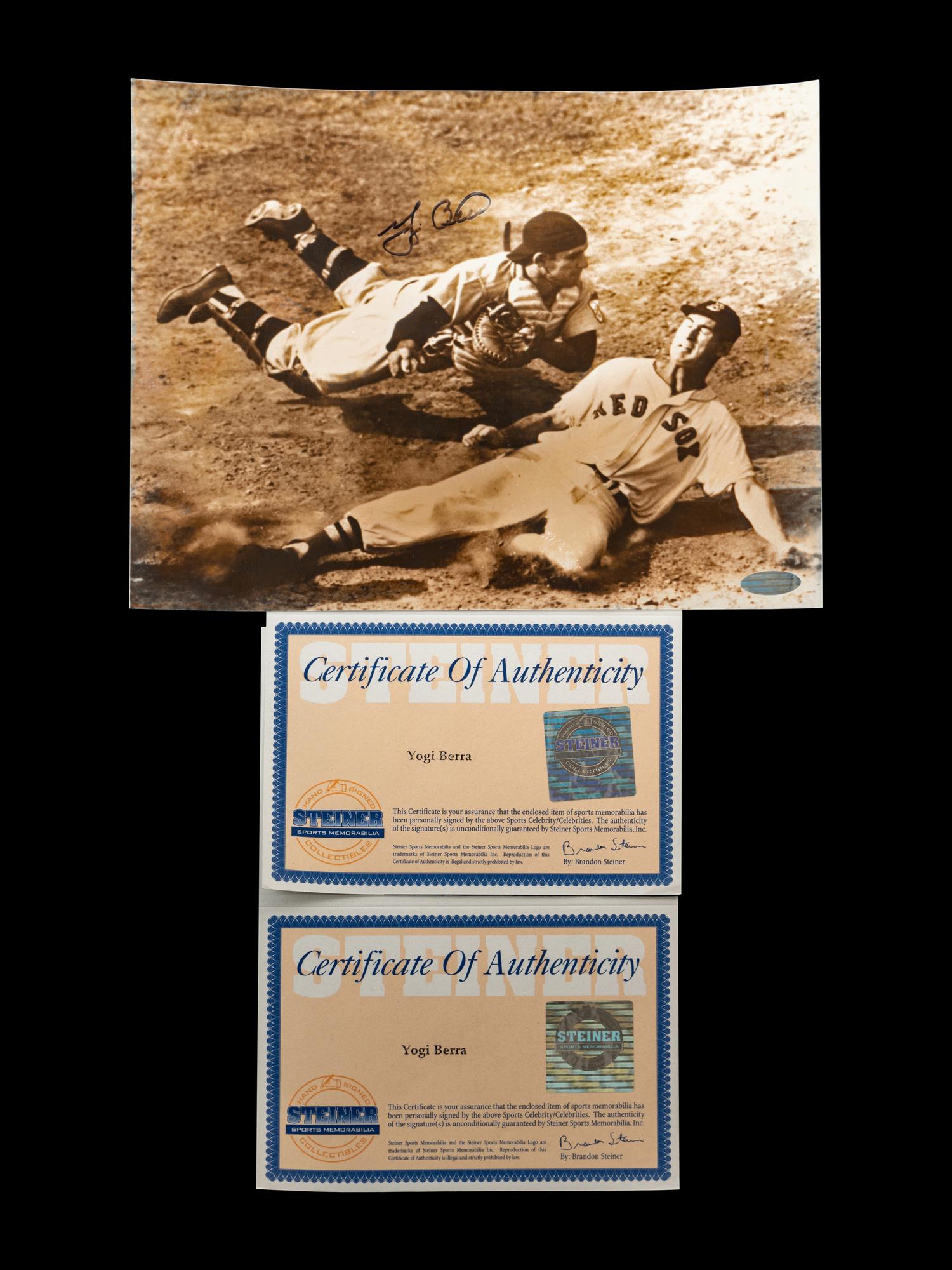 A Group of Yogi Berra Signed Autograph Items (Beckett Authentication Services, Steiner),