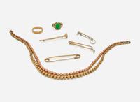 A Miscellaneous Collection of Gold Jewelry
