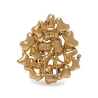 YELLOW GOLD, DIAMOND AND SAPPHIRE BROOCH