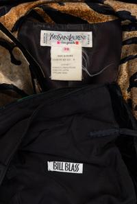 Two Designer Evening Items: One Yves Saint Laurent Ensemble, One Bill Blass Dress 1980-90s