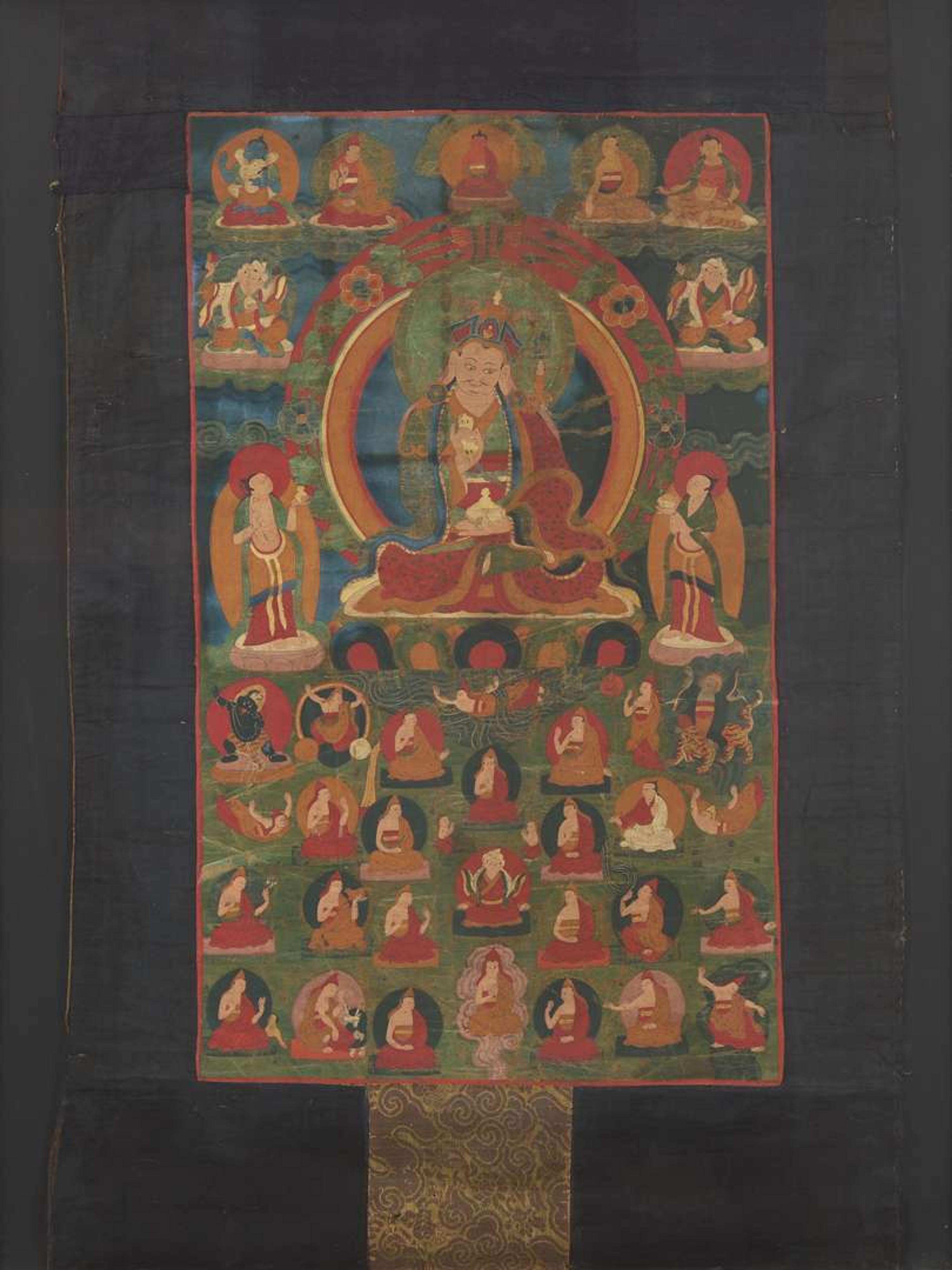 A Tibetan Thanka depicting Padmsambhava 蓮花生大士唐卡