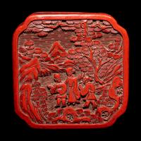 Three Chinese Cinnabar Lacquer Covered Boxes