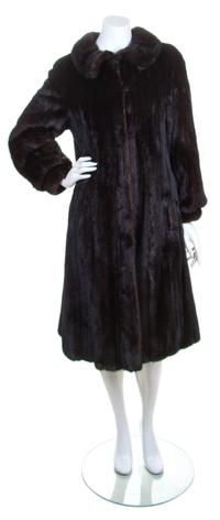 A Norell Brown Mink Coat,