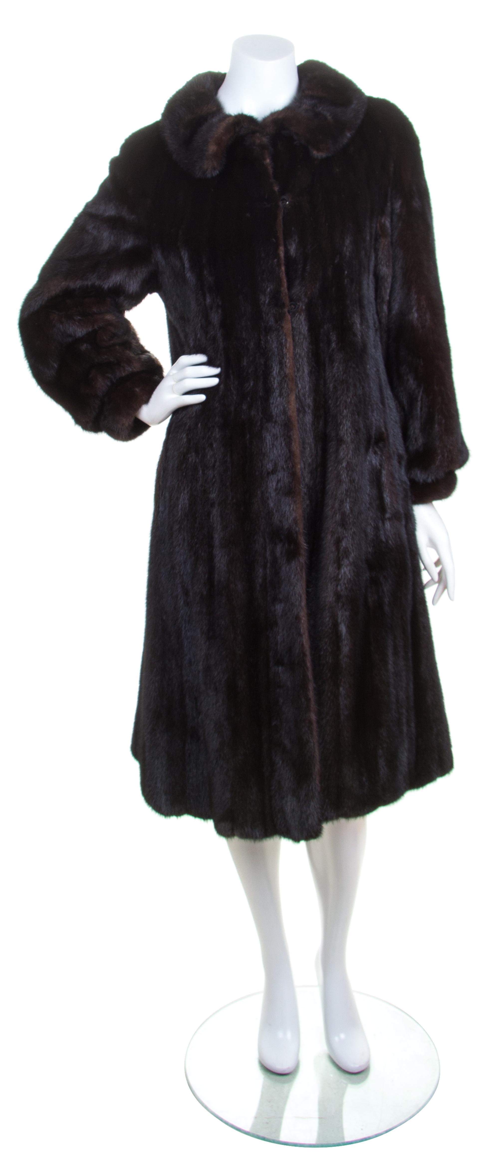 A Norell Brown Mink Coat,