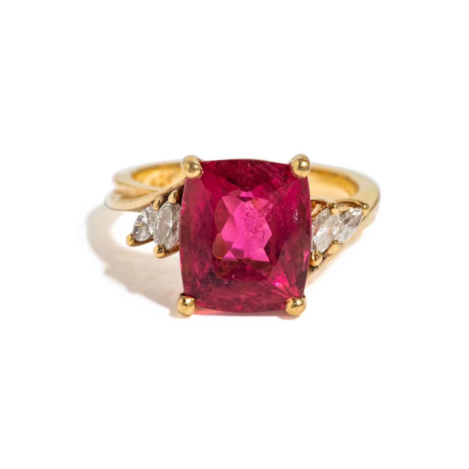 PINK TOURMALINE AND DIAMOND RING
