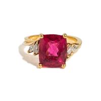 PINK TOURMALINE AND DIAMOND RING