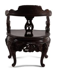 A Japanese Export Hardwood Armchair
