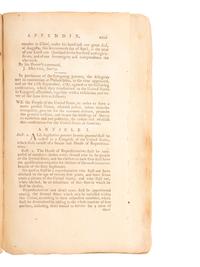 18th Century Americana [REVOLUTIONARY WAR] -- [CONTINENTAL CONGRESS]. Journal of the United States in Congress as­sembled: containing the Proceedings from the 5th Day of November, 1787 to the third Day of November, 1788 . Volume XIII . [Philadelphia]: John Dunlap, [1788].