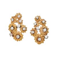 YELLOW GOLD AND DIAMOND CLIP EARRINGS