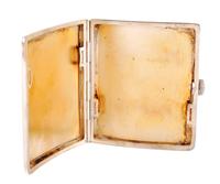 A Continental Enameled Silver Cigarette Case, Late 19th/Early 20th Century, the lid enameled to show a sea nymph.