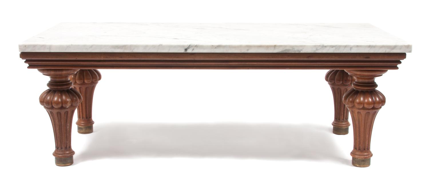 A Victorian Style Low Table Height 16 1/2 x width 49 x depth 25 inches. — 20TH CENTURY
