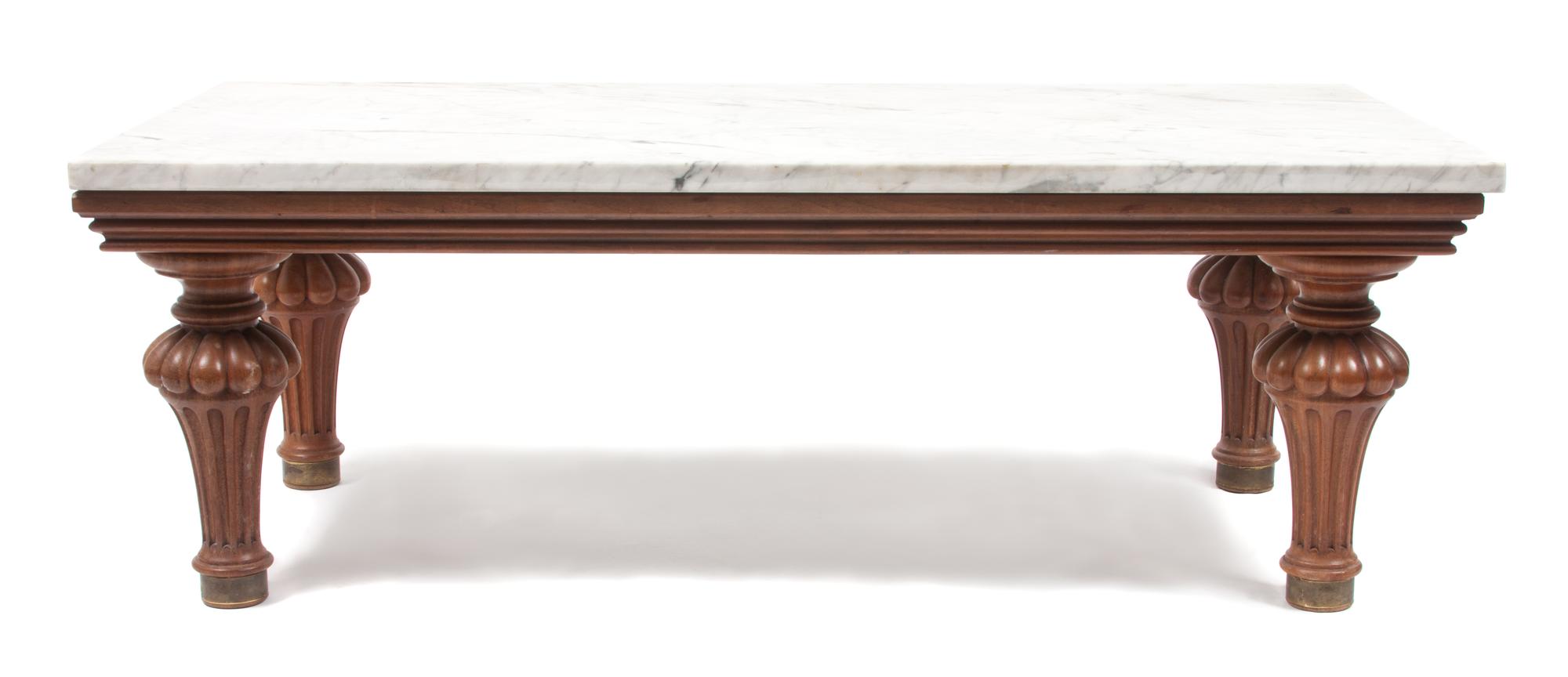 A Victorian Style Low Table Height 16 1/2 x width 49 x depth 25 inches. — 20TH CENTURY
