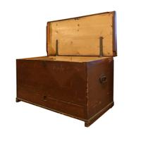 An Iron Mounted Work Chest 45" W x 22" D x 23" H — United States, 19th/20th Century