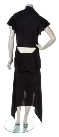 A Yohji Yamamoto Black Wool Runway Dress, Size 2.