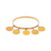 YELLOW GOLD AND COIN BANGLE BRACELET
