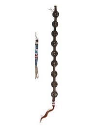 Plains Beaded Hide Awl Case and Copper Hair Drop