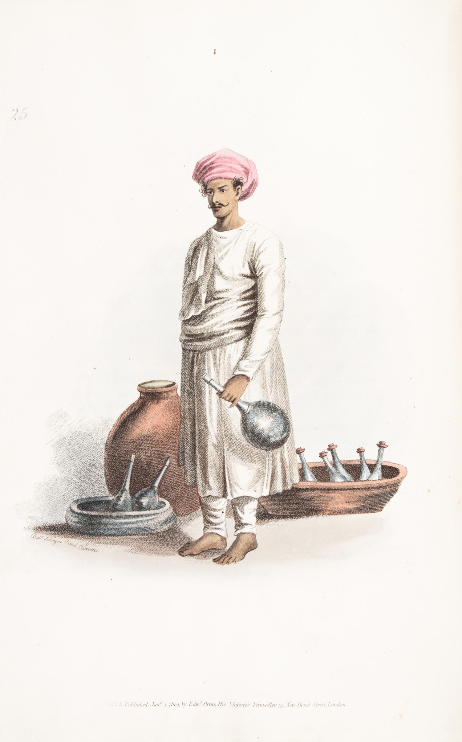 SOLVYNS, FRANS BALTASAR. The Costume of Hindostan. London, 1807. With 60 colored plates.